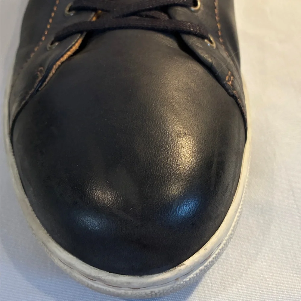 Born Men's Allegheny black leather lace up low top sneakers size 14M casual